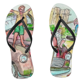 Lege partijen en oude roestwagens - Teenslippers