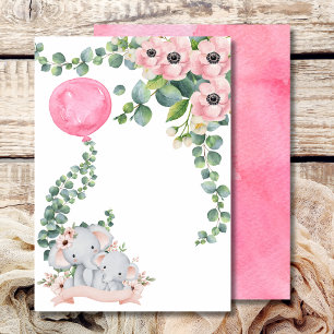 Lege Roze Ballon Eucalyptus Toevoegen Kaart