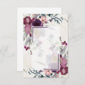 Lege roze en bordeauxrode bloem bruiloft met een b kaart (Voorkant / Achterkant)