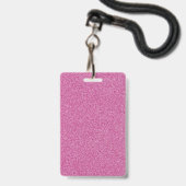 Lege Roze Glitter DIY-sjabloon Aangepaste tekst Fo Badge (Achterkant met lanyard)