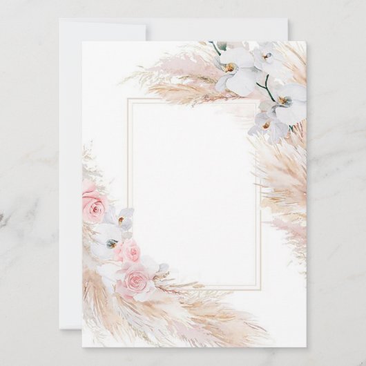 Lege sjabloon Bloemen uitnodiging/Bewaar de datum Kaart (Voorkant)