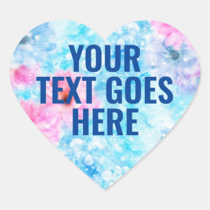 Lege sjabloon bloemhart voeg uw tekst toe hart sticker