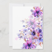 Lege uitnodiging aquarel paarse roze bloem (Voorkant)