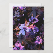 Lege uitnodiging aquarel paarse roze bloem (Achterkant)