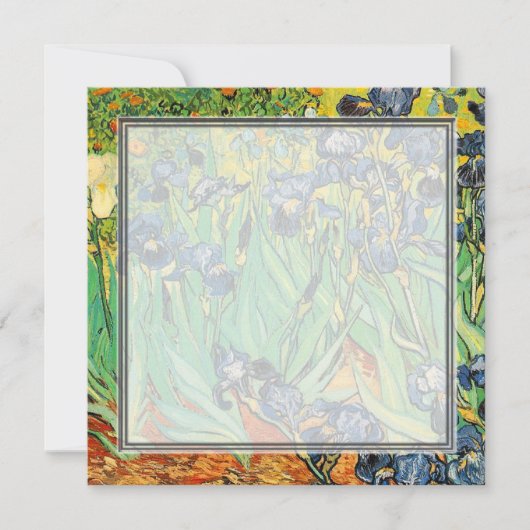 lege uitnodiging, Van Gogh Irissen Kaart (Voorkant)