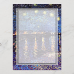 lege uitnodiging, van Gogh sterrenhemel Kaart