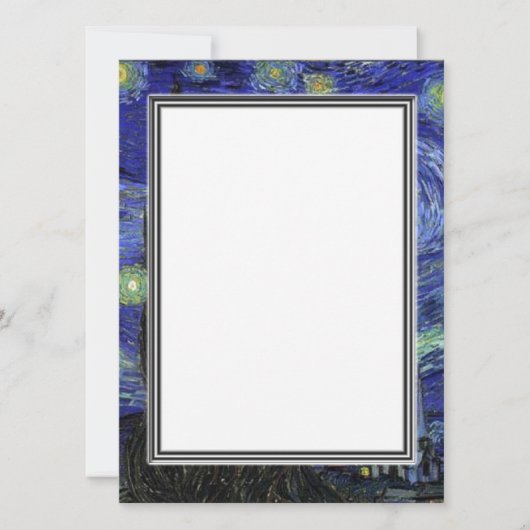 lege uitnodiging, van Gogh sterrenhemel Kaart (Voorkant)