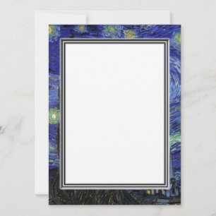 lege uitnodiging, van Gogh sterrenhemel Kaart