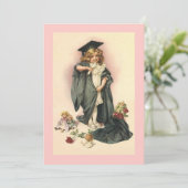 Lege uitnodigingen Afstuderen Dolls & Rozen (Staand voorkant)