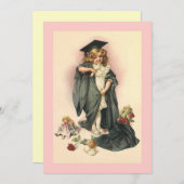 Lege uitnodigingen Afstuderen Dolls & Rozen (Voorkant / Achterkant)