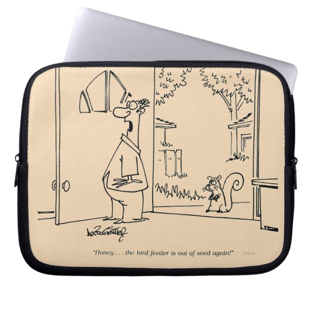 Lege vogelinvoer laptop sleeve (Voorkant)