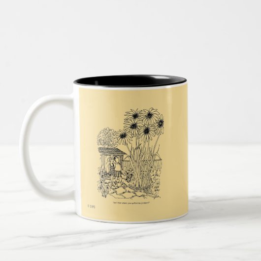 Lege vogelinvoer tweekleurige koffiemok (Links)