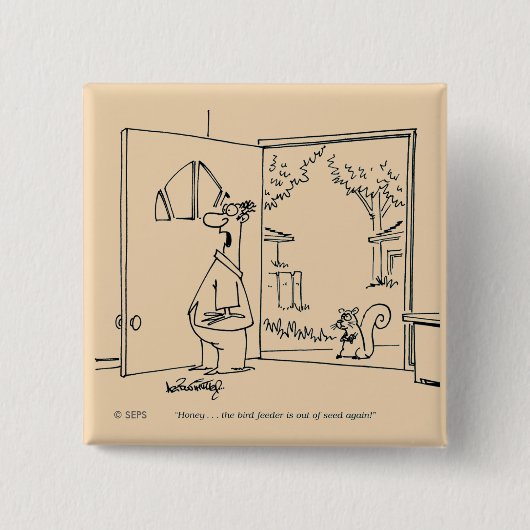 Lege vogelinvoer vierkante button 5,1 cm (Voorkant)