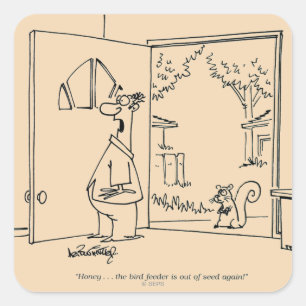 Lege vogelinvoer vierkante sticker