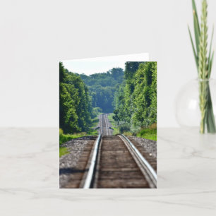 Lege voorkaart treinsporen bedankkaart