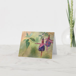 Lege wenskaart met Fuchsia-bloemontwerp Bedankkaart