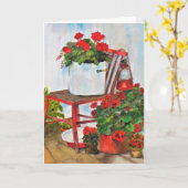 Lege wenskaart zomer geranium bloemen kaart (Gele Bloem)