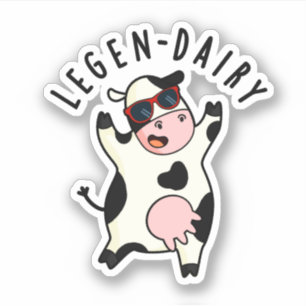 Legen-zuivelbedrijf Funny Koe Pun Sticker
