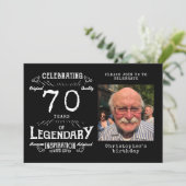 Legend 70th Birthday Foto zwart  Kaart (Staand voorkant)