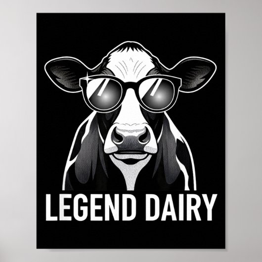 Legend Dairy, Cool Cow With Sungles  Poster (Voorkant)