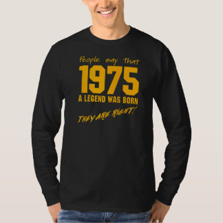 Legend Geboren in 1975 feestdag T-shirt