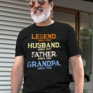 Legend Husband Dad GRANDPA Gepersonaliseerd T-shirt