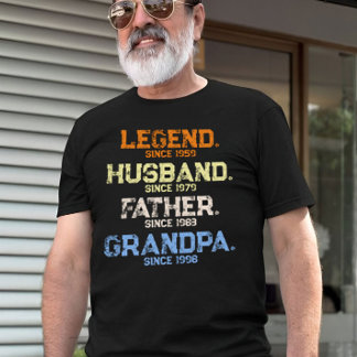 Legend Husband Dad GRANDPA Gepersonaliseerd T-shirt