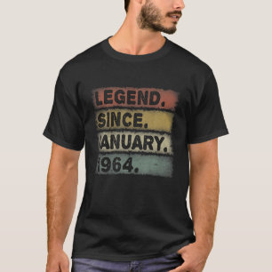 Legend January 1964 58th Birthday Retro Mannen 58 T-shirt