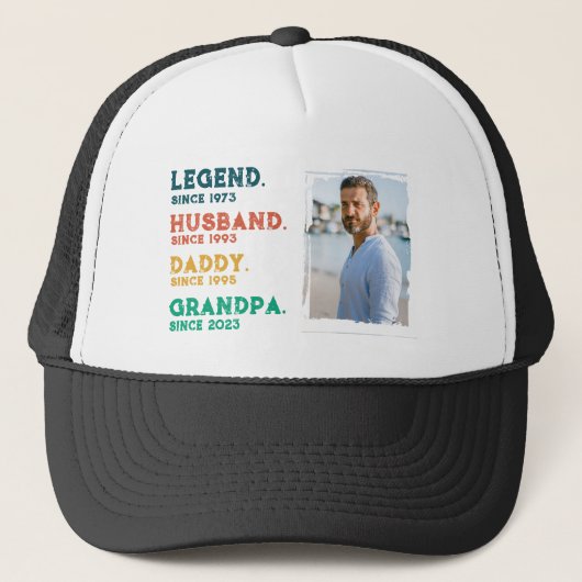 Legend Man Papa Opa Gepersonaliseerd T-shirt Trucker Pet (Voorkant)