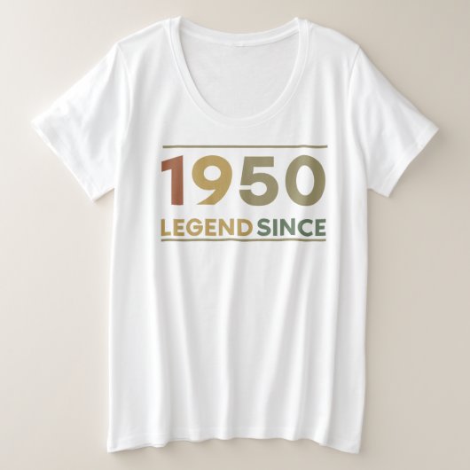 Legend Since 1950 Grote Maat T-shirt (Design voorkant)
