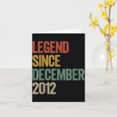 Legend Since December 2012 13th Birthday Retro Vin Kaart (Gele Bloem)