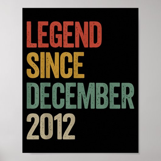 Legend Since December 2012 13th Birthday Retro Vin Poster (Voorkant)