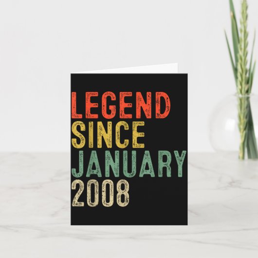 Legend Since January 2008 18th Birthday 18 Year Ol Kaart (Voorkant)