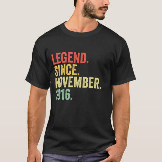 Legend Since November 2016 6th Birthday 6 Years O T-shirt