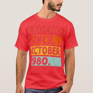 Legend Since October 1980 42nd Birthday 42 Years O T-shirt