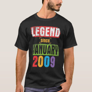 Legend sinds januari 2009 Happy Birthday 14 jaar T-shirt