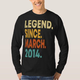 Legend sinds maart 2014 Boy Girl 9 Years Old 9th B T-shirt
