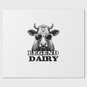 Legend Zuivel Grappige Boer Koe Boeren Punt Grafis Cadeaupapier