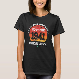 Legenda geboren in oktober 1941 81e verjaardag 81 t-shirt