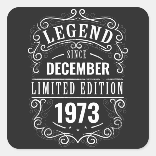 Legenda sinds Gepersonaliseerd Vierkante Sticker (Voorkant)