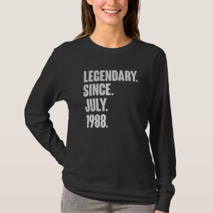 Legenda sinds juli 1988 34 jaar oud 34e geboorte t-shirt