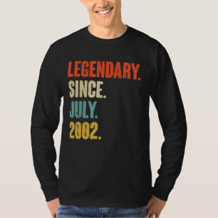 Legenda sinds juli 2002 20 jaar oud 20e geboorte t-shirt