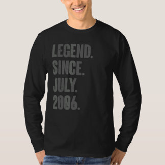 Legenda sinds juli 2006 16 jaar oud 16e verjaardag t-shirt