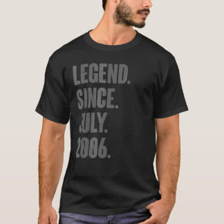 Legenda sinds juli 2006 16 jaar oud 16e verjaardag t-shirt