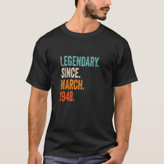 Legenda sinds maart 1948 75e verjaardag t-shirt