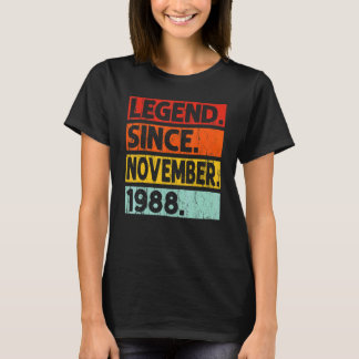 Legenda Sinds november 1988 34e verjaardag Vintage T-shirt