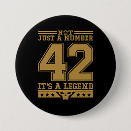 Legenda van nummer 42 ronde button 7,6 cm