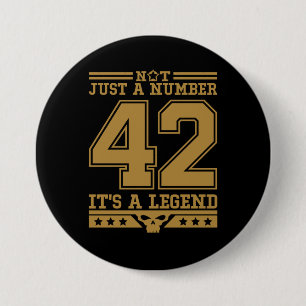Legenda van nummer 42 ronde button 7,6 cm