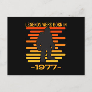 Legenda werd geboren in 1977 in de Bigfoot Retro Briefkaart