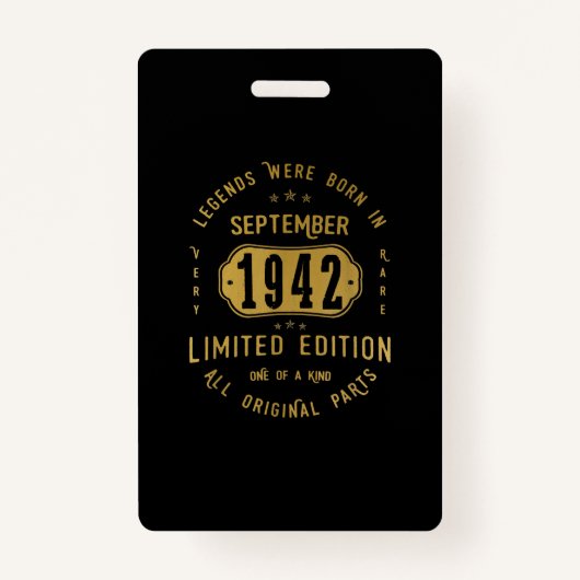 Legenda werd geboren in september 1942 79e verjaar badge (Voorkant)
